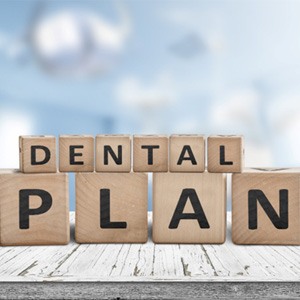 Blocks that spell out “Dental plan”
